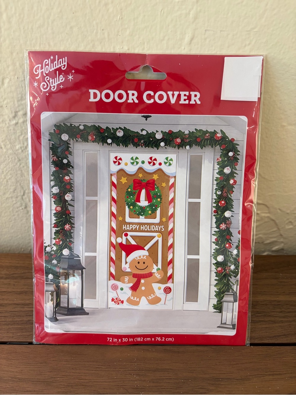 Holiday Style Gingerbread Christmas Door Cover 72 x 30